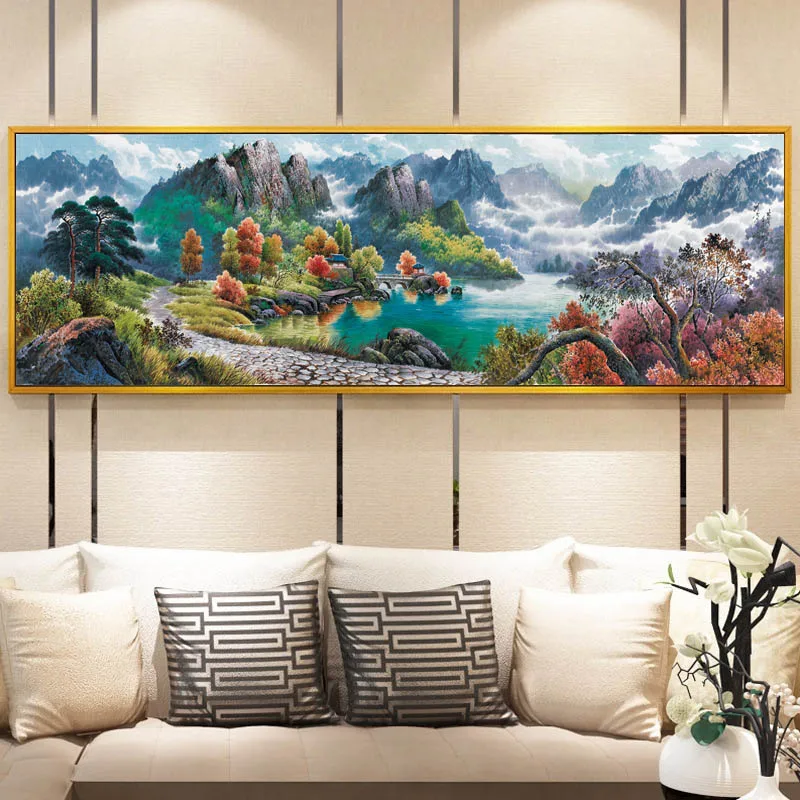 

New Diamond Embroidery Cornucopia Landscape Handmade Diamond Painting Needlework Mosaic Cross-stitch Decoration For Living Room
