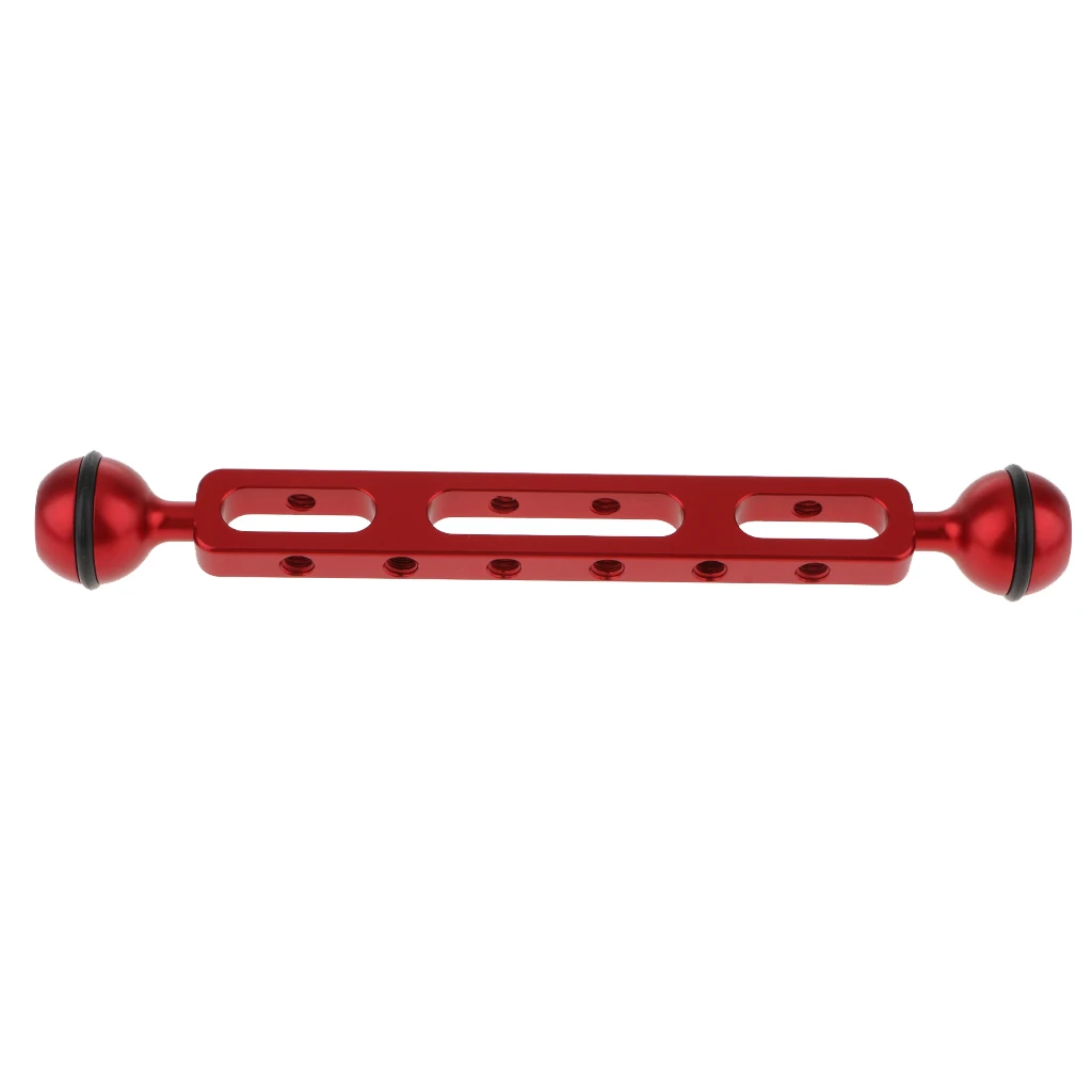 Dual Ball Joint Extension Aluminum Arm For Camera Diving Underwater Photography - Red (7.87 Inch Length)