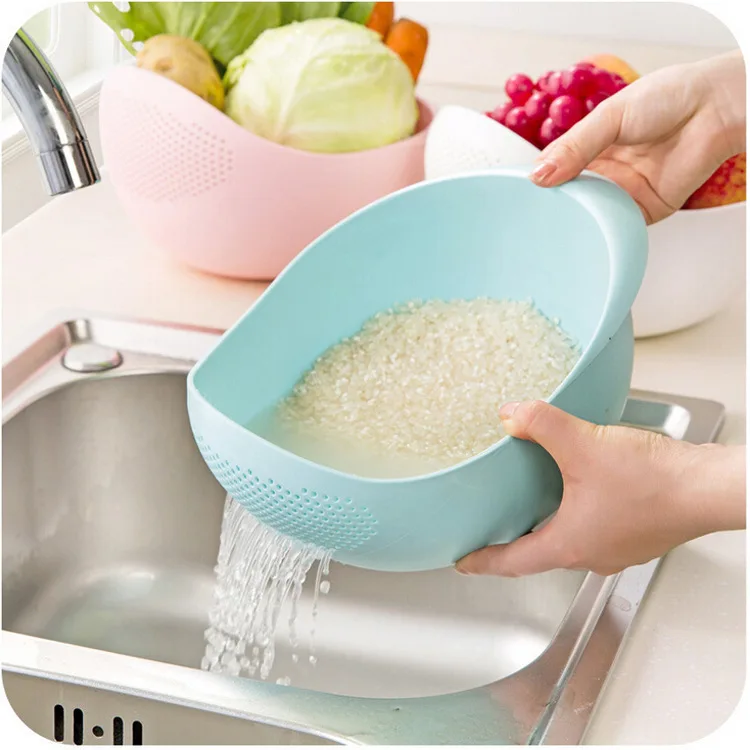 

Kitchen Wash Rice Organ Rice Washing Sieve Wash Rice Basin Plastic Waterlogging Caused By Excessive Rainfall Wash Food Basket