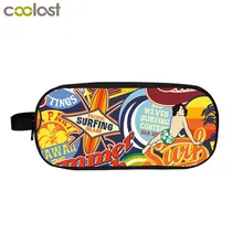 Красочные Сигнал Лоскутное Печати Карандаш Держатель Шары Мультфильм Школа Шкафы для Канцелярские Женщины составляют Мешок cosmetische tassen
