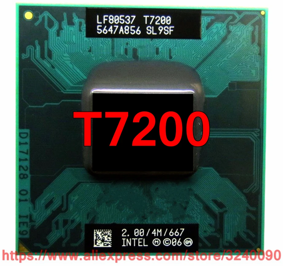 

Original lntel Core 2 Duo T7200 CPU Socket 479 (4M Cache/2.0GHz/667 MHz/Dual-Core) Laptop processor free shipping