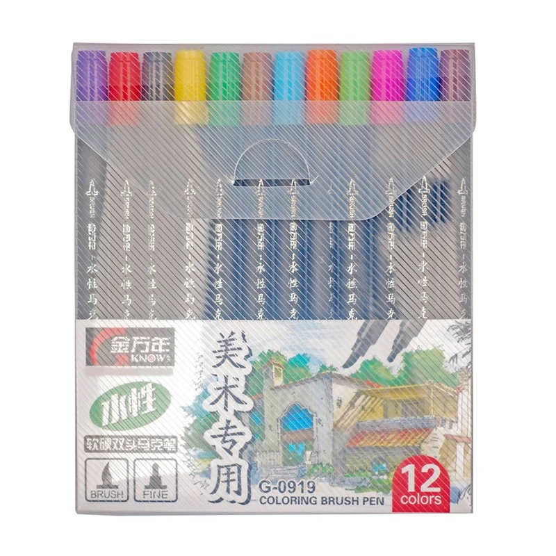 

KNOW Art Markers 12/24/36/48/72 Colors Set Dual Head Sketch Brush Marker Pens Alcohol oil-based ink Pen for Drawing Manga Fine