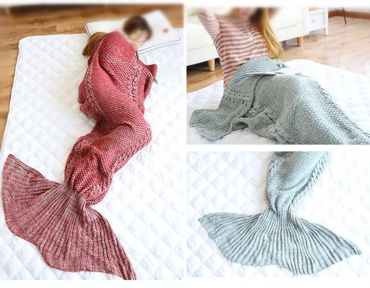 Aliexpress.com : Buy wool knitted Mermaid Tail blanket Handmade mermaid tail ...