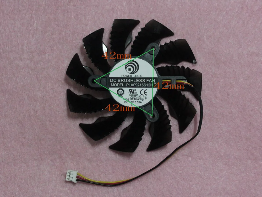 

PLA09215S12H 85mm Video Card Fan Replacement 42mm 12V 0.55A 3Wire 3Pin Connector for GIGABYTE GTX960 GTX970 Mini ITX