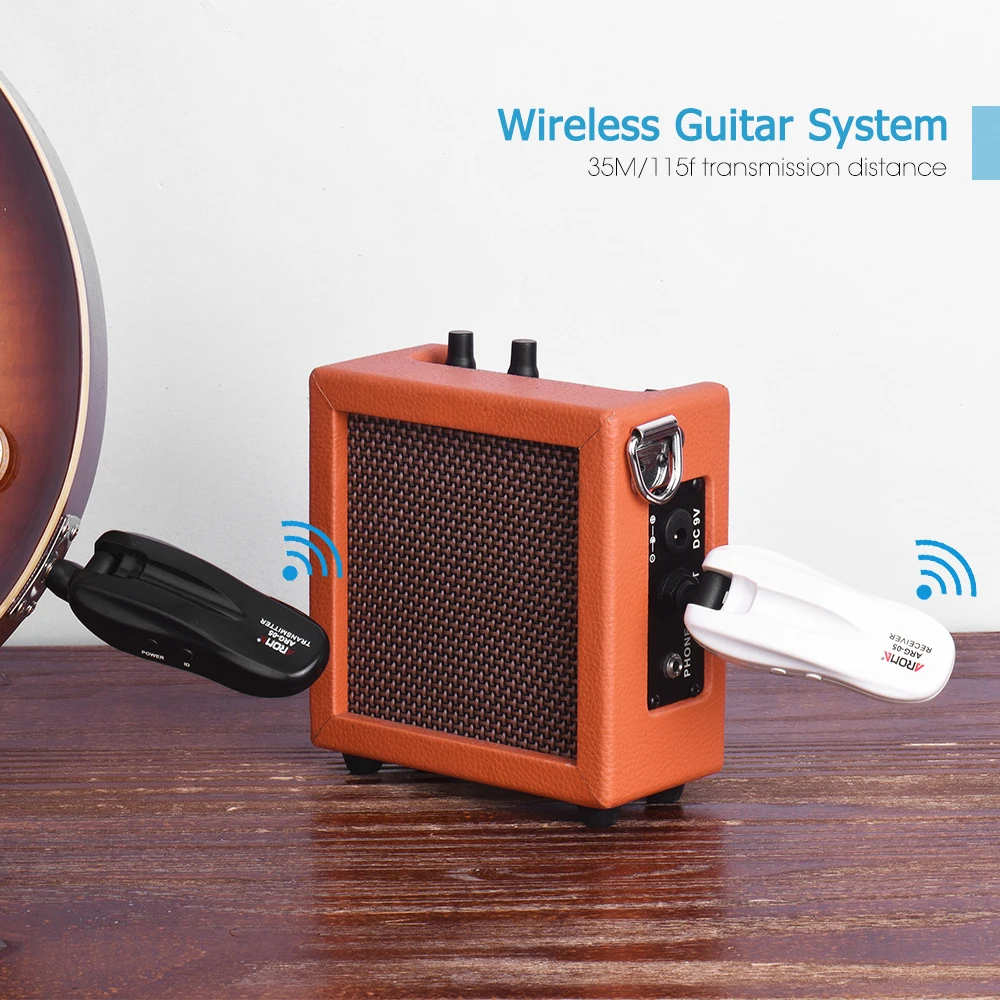 Гитара фирмы Арома беспроводная система аудио передача с передатчиком и приемником перезаряжаемая 5,8 GHz для электрогитары s Drum