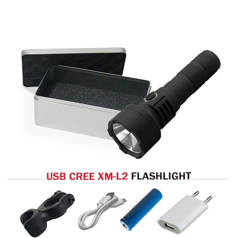 CREE XM l2 мощный светодио дный фонарик usb lanterna Водонепроницаемый flash light 18650