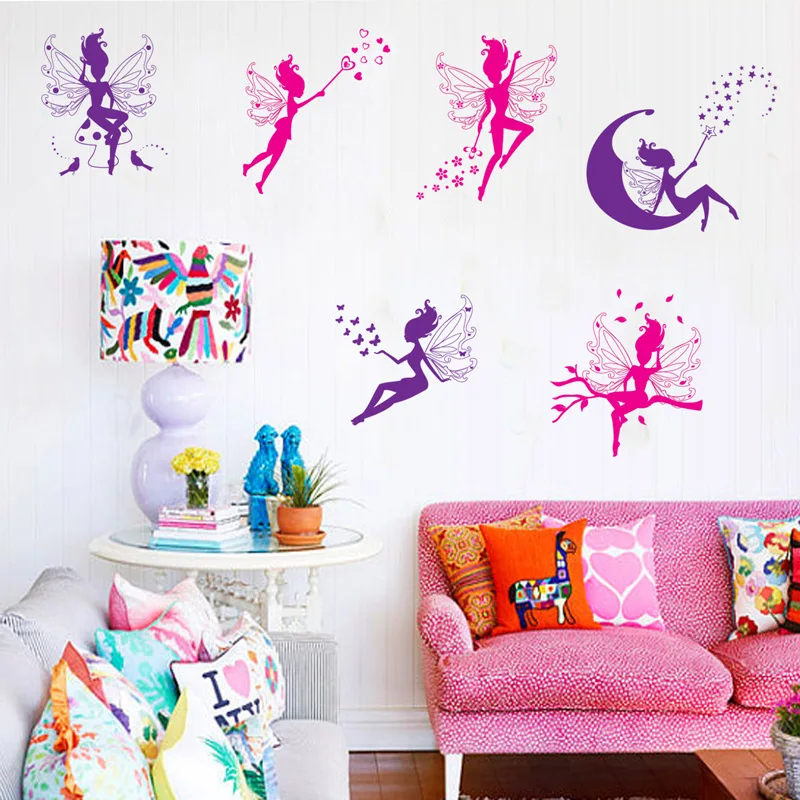 Cute Angel elf wall sticker PVC material DIY elf wall decals For Living