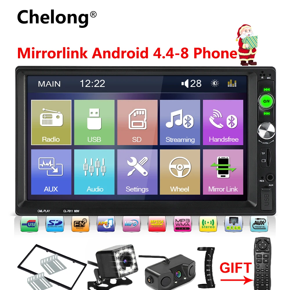 

2 din car radio 7" HD Player MP5 Touch Screen Digital Display Bluetooth Multimedia USB 2din Autoradio Car Backup Monitor