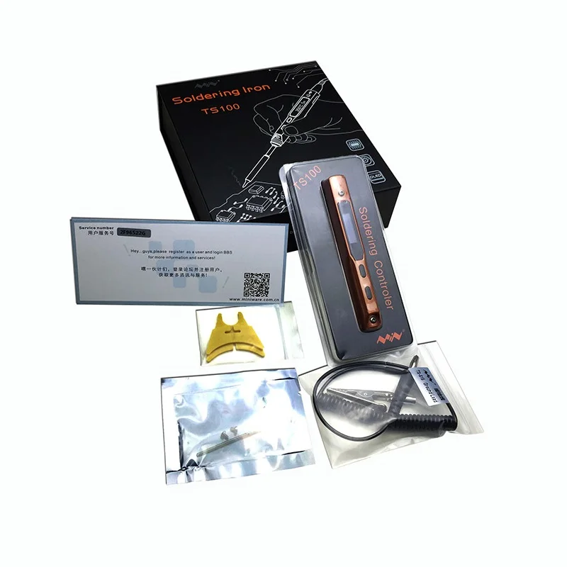 

24V TS100 Electric Soldering Iron Digital OLED Kit Built-in Acceleration Sensor Welding Solder Station(Iron Tip Random 2)