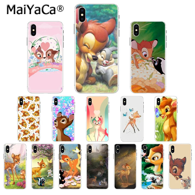 

MaiYaCa Sika deer Bambi Black Shell Phone Cover for iphone 11 pro 8 7 66S Plus 5S SE XR X XS MAX Coque Shell