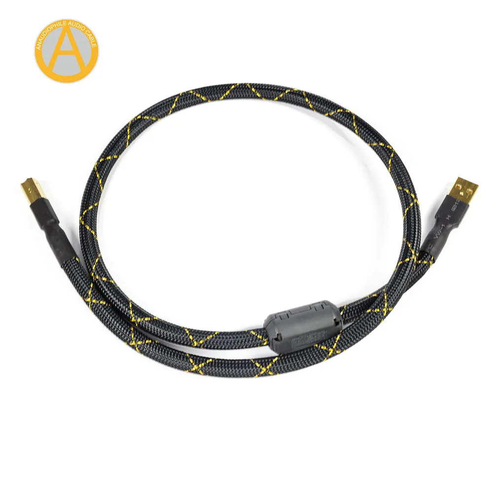 Cabo de Áudio Condutor de Espessura Usb tipo a para tipo b Cabo Hifi Ofc Sliver Chapeado Dac Compute Laptop Usb 6n Uc01