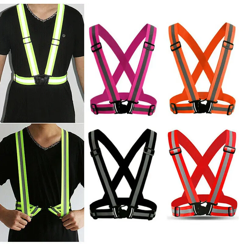 

Reflective Adjustable Safety Security Belt Visibility Vest Gear Stripes Jackets