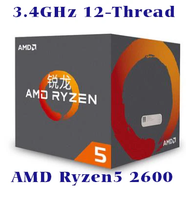 

New amd ryzen 5 2600x cpu 3.6GHz 6-Core 12-Thread 95W TDP processador Socket am4 Desktop with brand new sealed box cooler fan