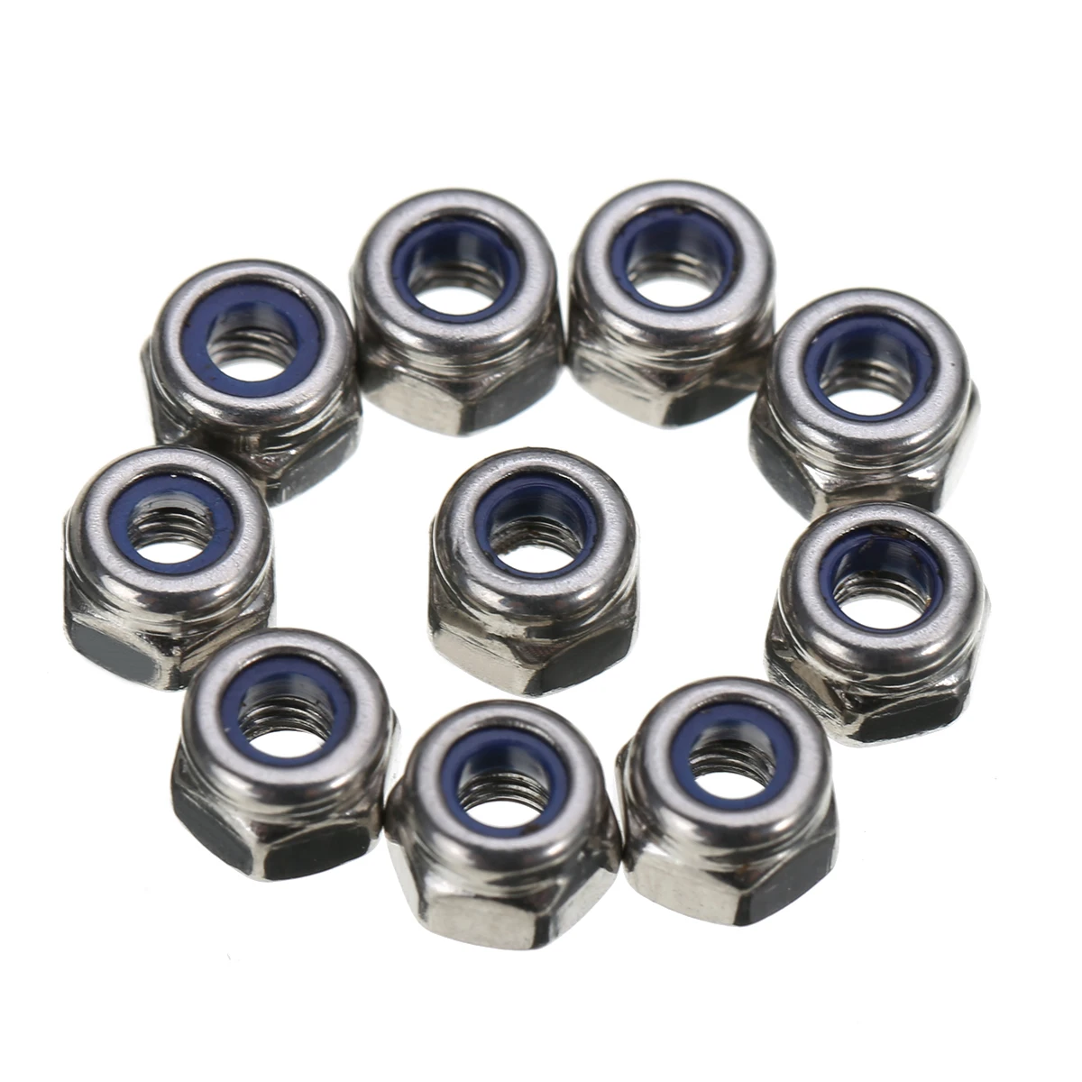 100pcs M3 Nylon Insert Locking Nut Stainless Steel Screw Lock Hexagon Hex Nuts Mayitr For Hardware Accessories