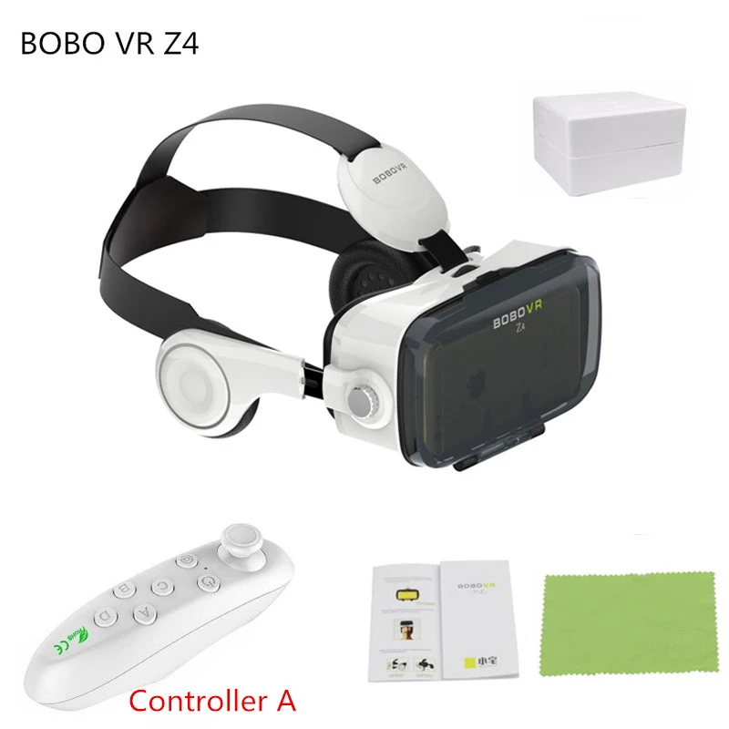 BOBOVR Z4 Vr Box 3D картонный шлем кожаные очки виртуальной реальности со стереогарнитурой для 4-6 дюймового мобильного телефона - Цвет: Z4 WHITE A
