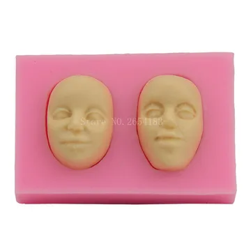 

Two Person Face Silicone Fondant Soap 3D Cake Mold Cupcake Jelly Candy Chocolate Decoration Baking Tool Moulds FQ1665