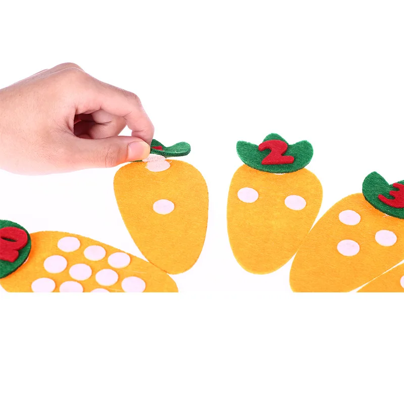 Montessori Toys Math Digital Matching Game Carrot Number 1-10 Counting Toys For Children Preschool Educational Learning 3 Years