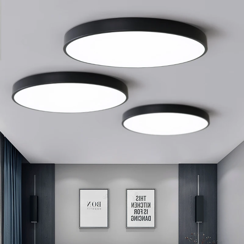Ультра-тонкие круглые светодиодные потолочные светильники для гостиной, современный минималистичный Домашний Светильник для спальни, лампы для балкона