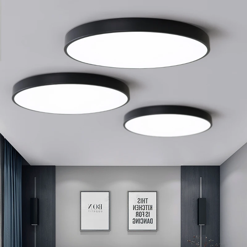 Luzes de Teto Sala de Estar Moderno e Minimalista Varanda do Quarto Ultra fino Rodada Levou Atmosfera Início Quarto Lâmpada Lâmpadas