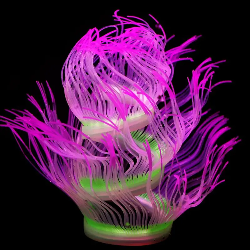 Aquatic Plant Coral Silicone Fluorescent Fish Tank Aquarium Decoration Ornamentsin Decorations