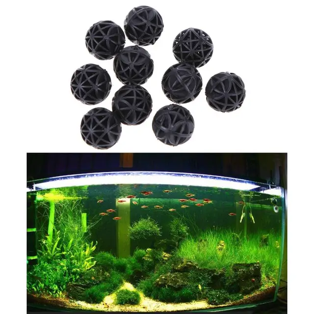 10Pcs Black Aquarium Fish Tank Filter Media Bio balls For Aquarium Pond