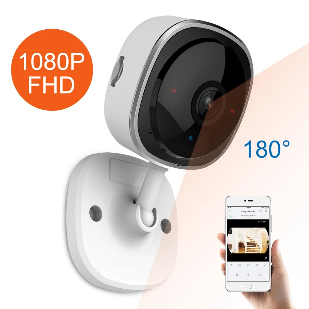 SANNCE HD 1080P рыбий глаз IP камера беспроводная Wifi сетевая мини ночного видения IR Cut