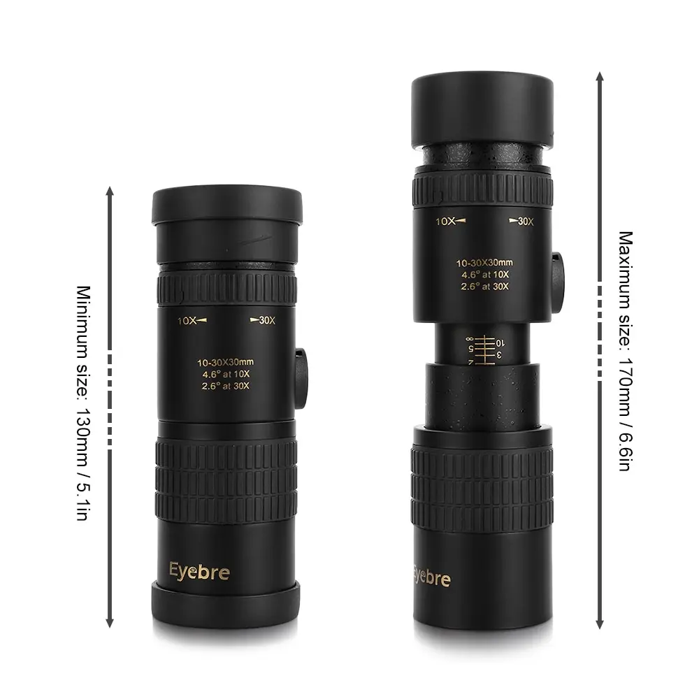 10-30x30 Zoomable Монокуляр телескоп Карманный охотничий Бинокль Зрительная труба для наружного наблюдения за птицами Кемпинг Охота Концерт