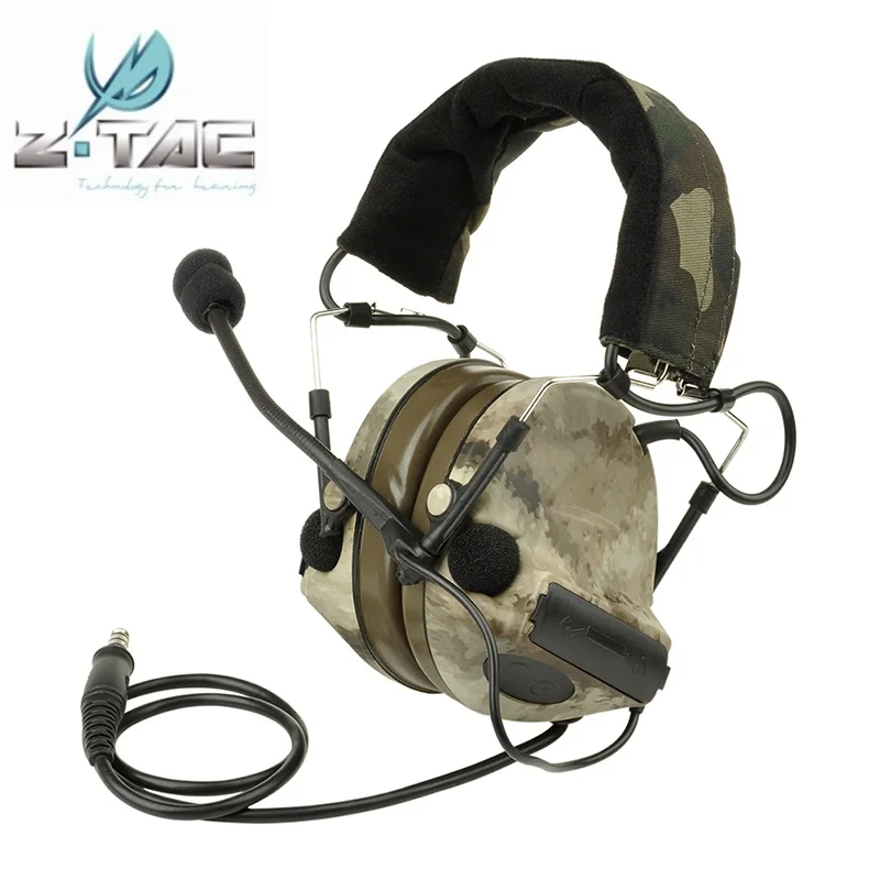 Z-Tactical Comtac II Headset Noise Canceling Earphone Military Airsoft Paintball Hunting Tactical Headphone Z041 A-TACS