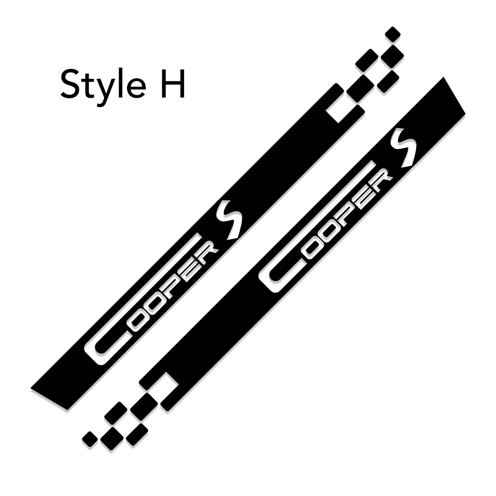 Автомобильная Боковая дверь стикер тело талия юбка наклейки отделка для Mini Cooper S JCW R53 R55 R56 R57 R58 R59 R60 F54 F55 F56 F60 аксессуары - Название цвета: Style H