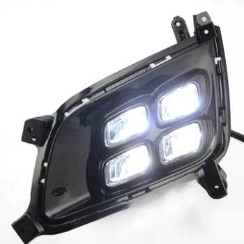 

Car Flashing LED DRL For Kia Optima K5 2013 2014 2015 Fog lamp Cover Daytime Running Lights with turn yellow signal