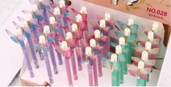 

korea colorful Butterfly gel pen cartoon stationery prize kawaii student pen office write sign pen black neutral pen 30pc/lot