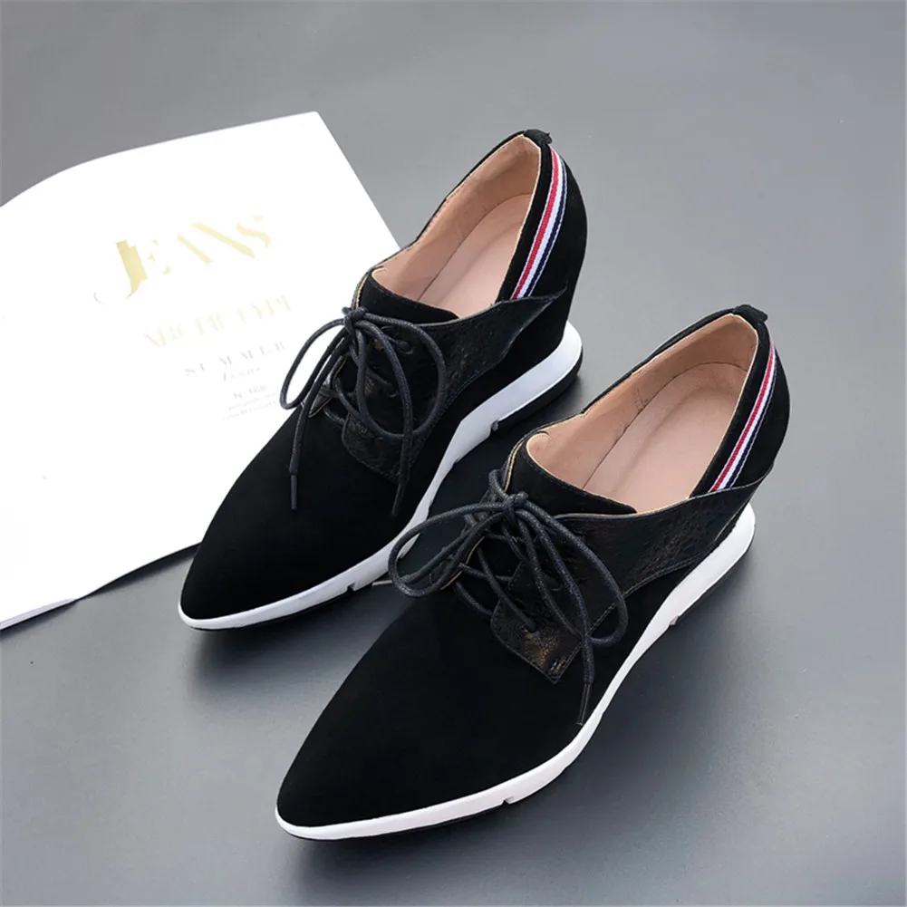 DORATASIA New Luxury Kid Suede Pointed Toe Flat Platform Shoes Woman Casual Comfortable Autumn Spring Flats Female Shoes