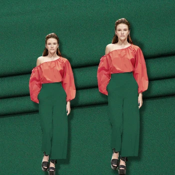 

Premium solid color heavy silk crepe de chine fabric 27mm dark green skirt coat dress silk fabric wholesale silk cloth 114cm
