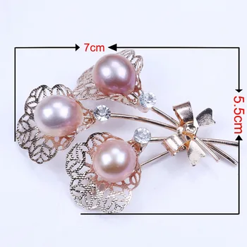 

13mm pink near round freshwater pearl brooch for woman gifts