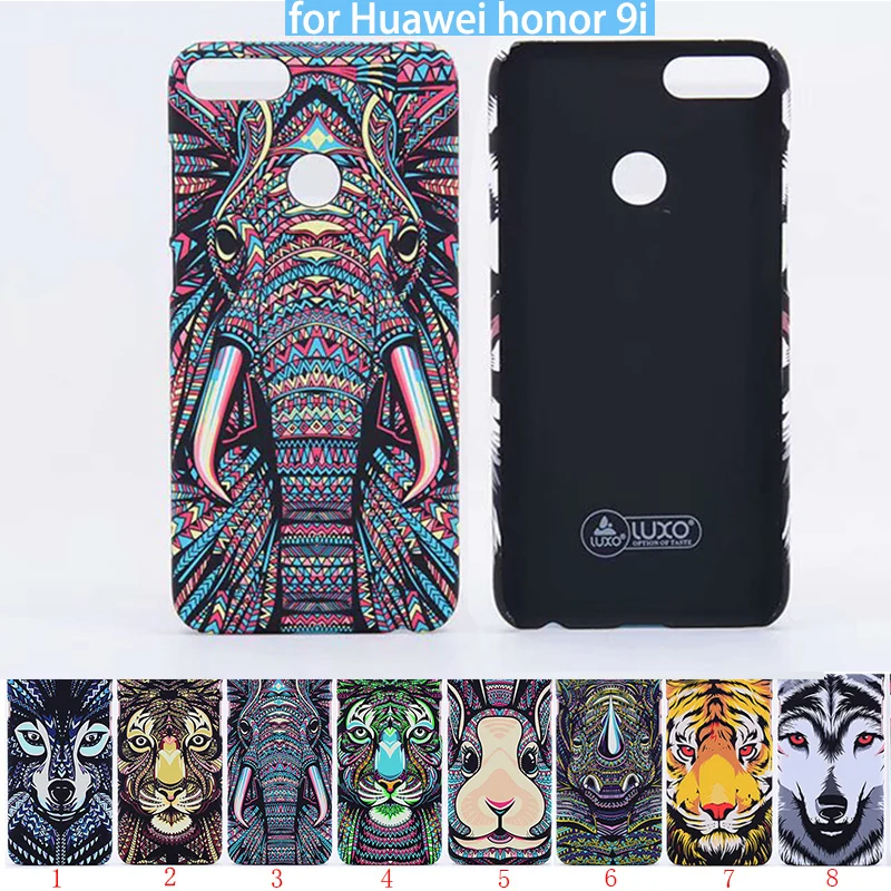 

Original luxo Forest King Aztec Animals Faces Lion Wolf Owl Pattern PC Hard Phone Case Cover for Huawei Honor 10 lite honor 9i