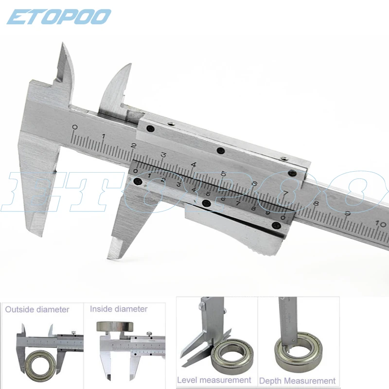 Steel Vernier Caliper with self lock 6/" 0-150mm Metal Calipers Gauge Microm Tool