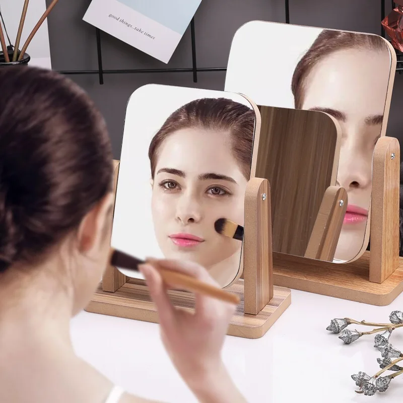 Thicker Wooden Rectangle 360 Degree Rotation Folding desktop makeup