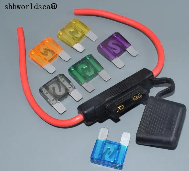 shhworldsea 8 AWG Gauge MAXI Blade Fuse Holder Inline Wire 12 24V Volt