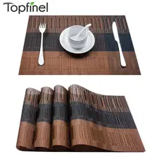 Topfinel – Set de 4 napperons lavables en PVC, tapis de Table à manger, antidérapant, accessoires de cuisine, sous-verre, sous-verre à vin