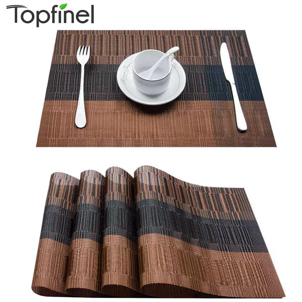 Topfinel Set of 4 PVC Washable Placemats for Dining Table Mat Non slip