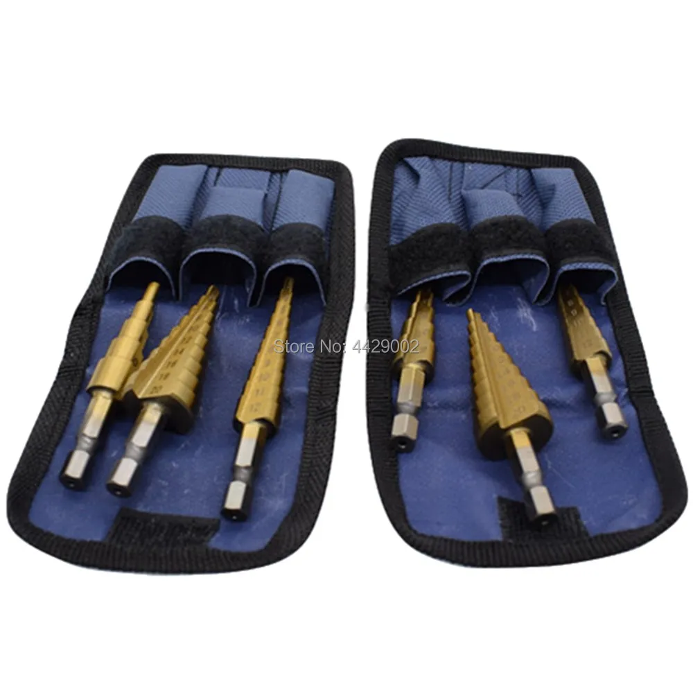 6pcs Step Drill Bit 4-12mm 4-20mm 3-12mm Cone Drill Bit 1/4 Inch Shank Metal Steel Aluminium Copper Brass Fibreglass Pvc Cutting