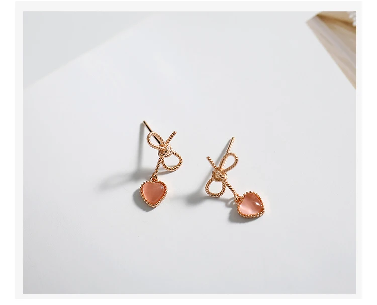 rose gold heart-shaped cat eye silver drop earrings 04_03