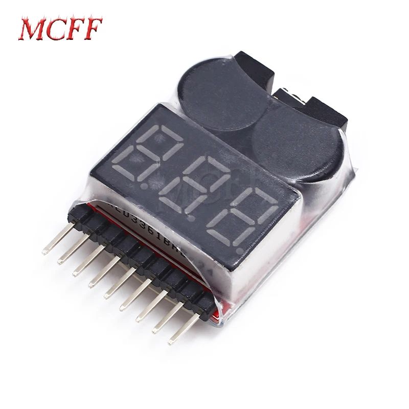 Монитор напряжения 1-8S Lipo/li-ion/Fe напряжение батареи 2 в 1 светодиодный тестер