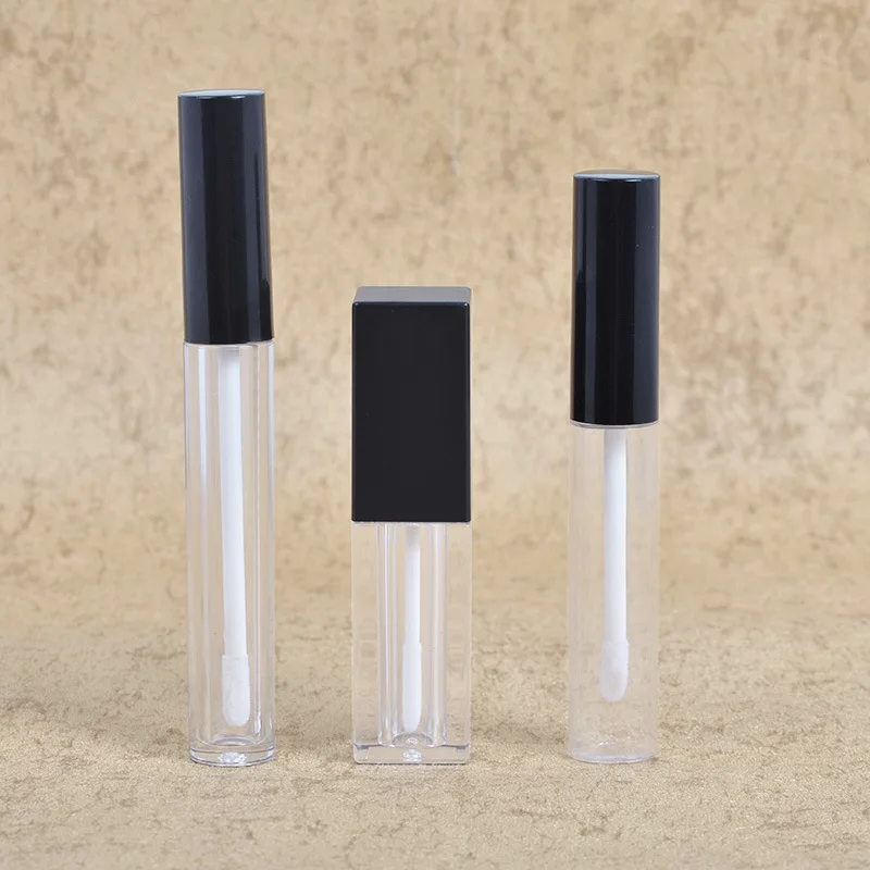 

MUB - 1ml 3ml 5ml 10ml Refillable Mini Lip Gloss Tube Portable Empty Lip Gloss Bottle Liquid Bottle Container Black Cap