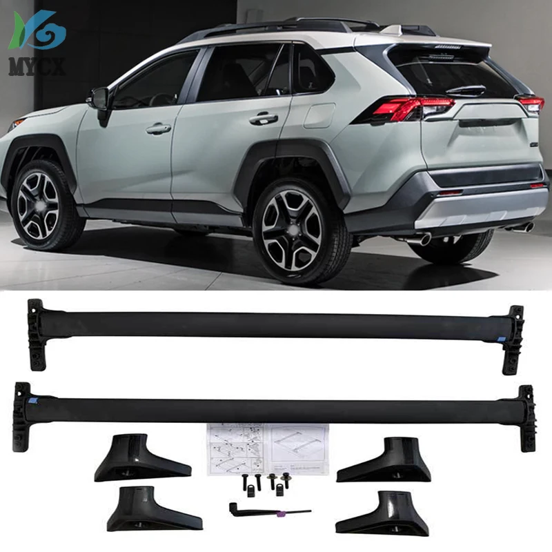 

New arrival horizontal roof rack bar Transverse roof rail cross bar For Toyota RAV4 2019+ aluminum alloy+ABS, US orignal style