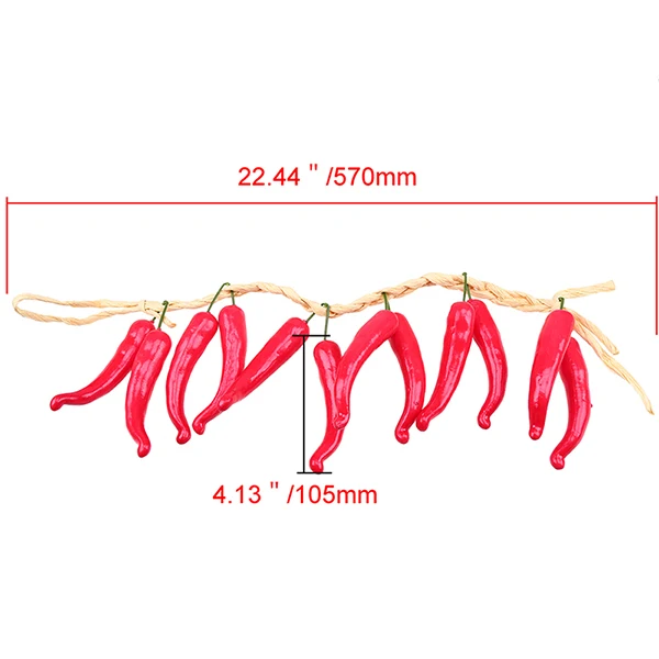 Искусственные Висячие растительные поддельные перец Баклажан Картофельная Тыква Лук Чеснок урожай струны домашний сад Свадебная вечеринка украшения - Цвет: Fake Pepper