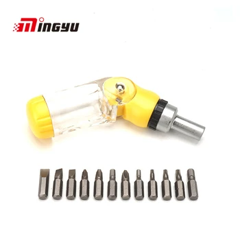 

13pcs Left Right 180 Degree Rotating Ratchet Screwdriver Drive Slotted Phillips Hex Torx Bit Set Protable Screw Driver Tools