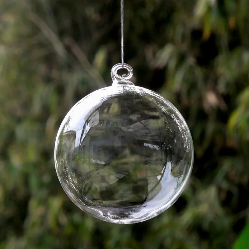 Diameter=7cm Mini Size Christmas Ball Transparent Glass Globe Hotel School Window Wedding Decoration Glass Ball Christmas Day