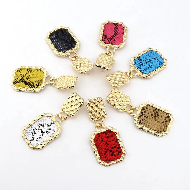 

Punk Vintage Jewelry Metal Pendant Geometric Earrings Snake Skin Drop Dangle Earrings For Women Wedding Party Gifts A729-A735