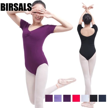 

CS0007 short sleeve dance leotard in blue women gymanstics training ballet leotard costume dancewear adult